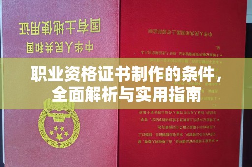 西湖职业资格证书制作的条件，全面解析与实用指南